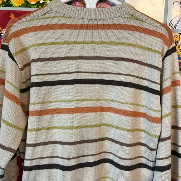 VERSACE VINTAGE Striped Designer Knit Sweater / Crew Neck - Picture 8 of 13